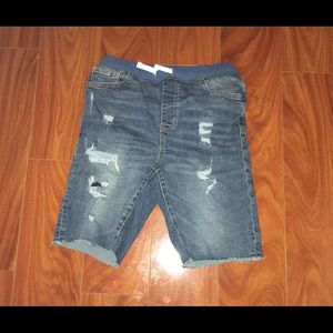 Boys’ Medium Wash Distressed Jean Shorts